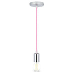 Lampa wisząca / oprawka chrom + przewód Jasny różowy