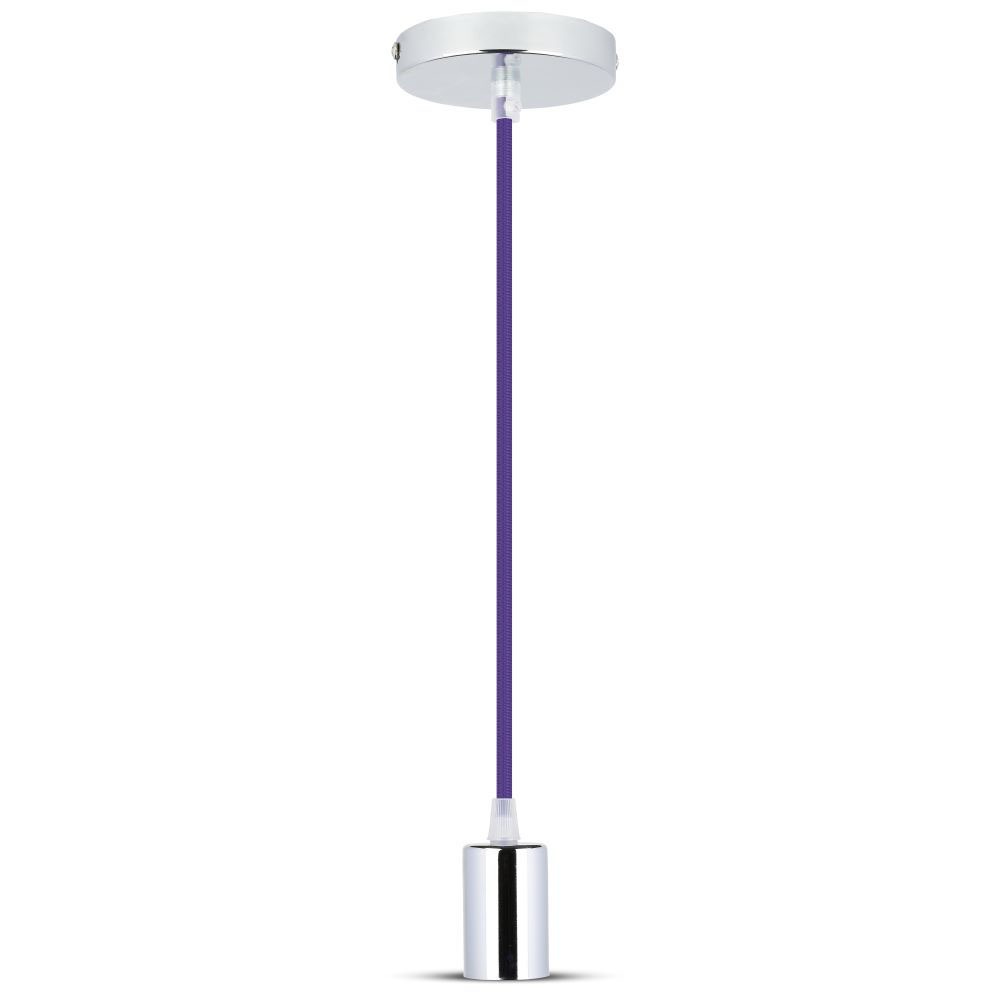 Lampa wisząca / oprawka chrom + przewód Fioletowa