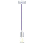 Lampa wisząca / oprawka chrom + przewód Fioletowa