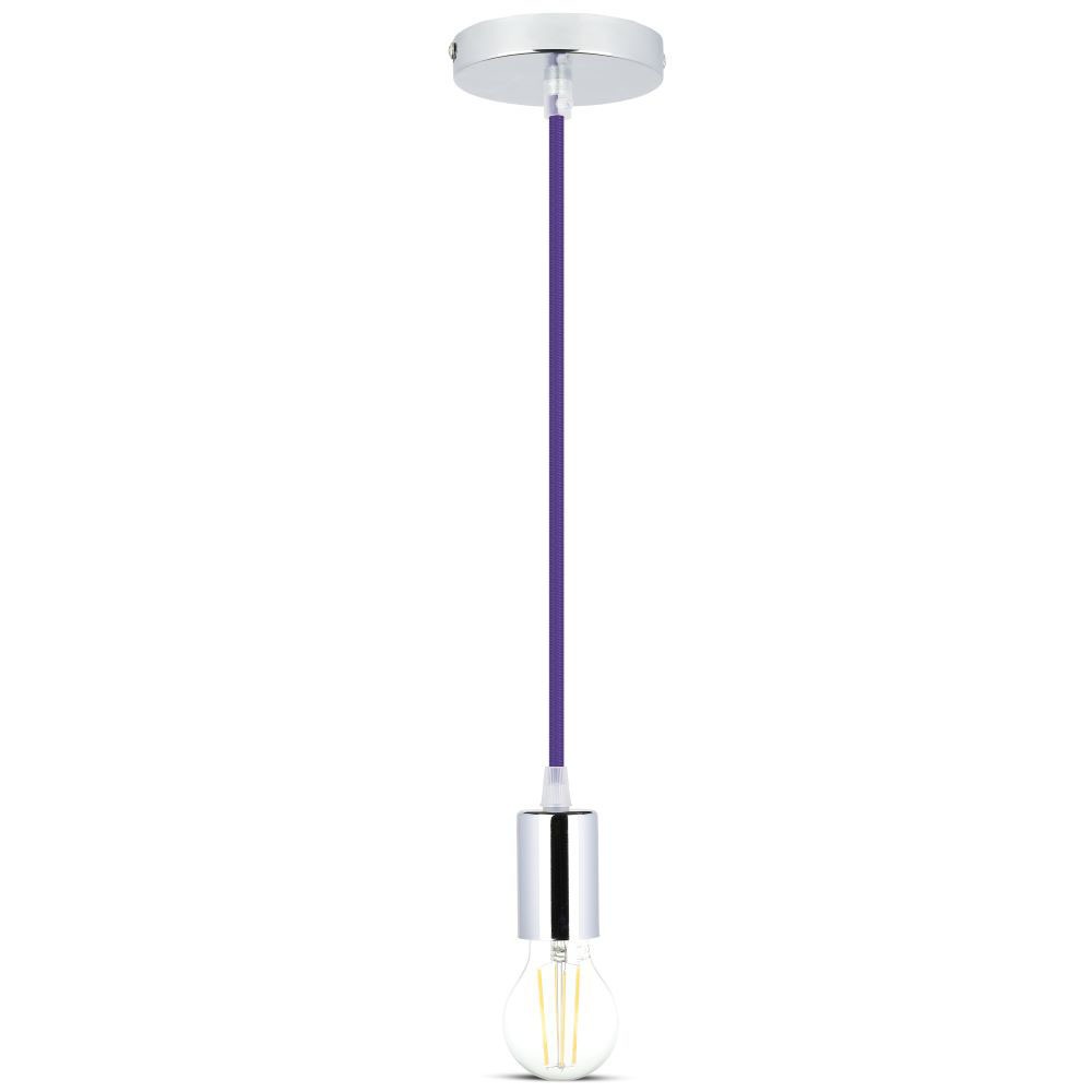 Lampa wisząca / oprawka chrom + przewód Fioletowa