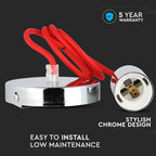 Lampa wisząca / oprawka chrom + przewód Czerwony