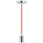 Lampa wisząca / oprawka chrom + przewód Czerwony