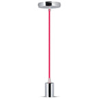 Lampa wisząca / oprawka chrom + przewód Różowy