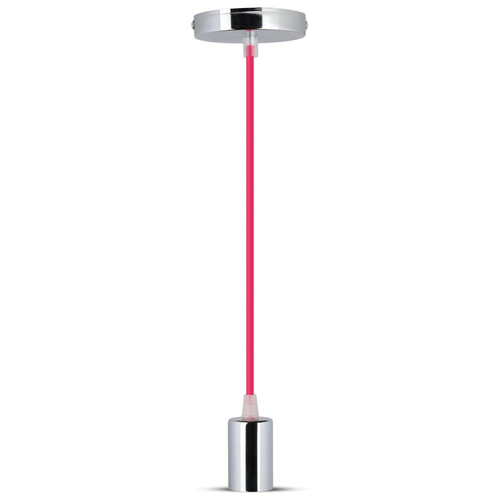 Lampa wisząca / oprawka chrom + przewód Różowy