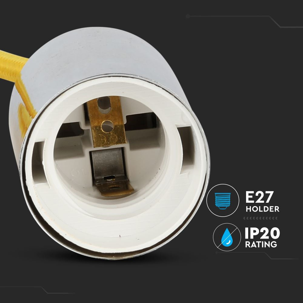 Lampa wisząca / oprawka chrom + przewód Żółty