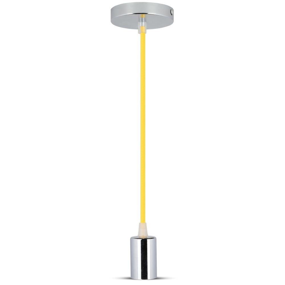 Lampa wisząca / oprawka chrom + przewód Żółty