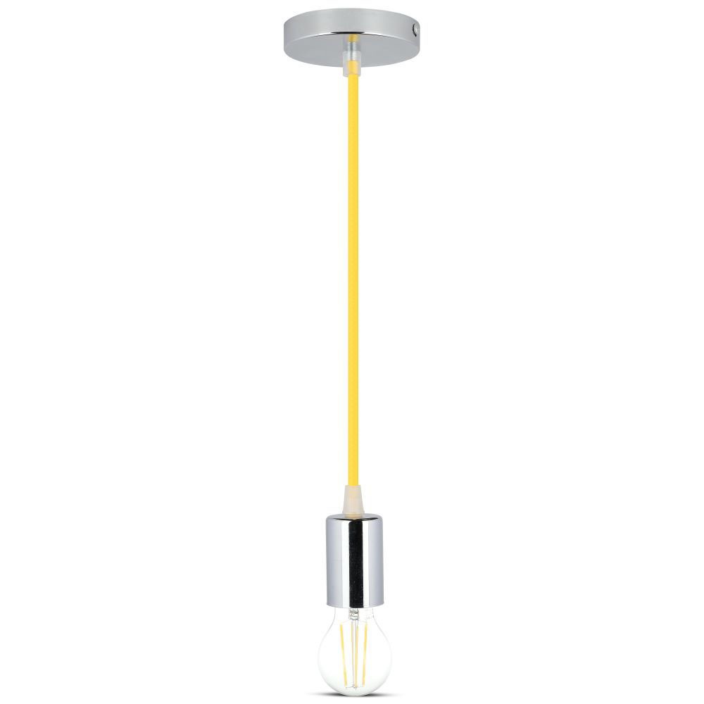 Lampa wisząca / oprawka chrom + przewód Żółty