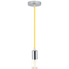 Lampa wisząca / oprawka chrom + przewód Żółty