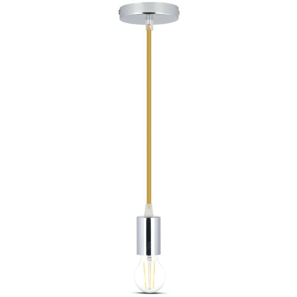 Lampa wisząca / oprawka chrom + przewód Beżowy