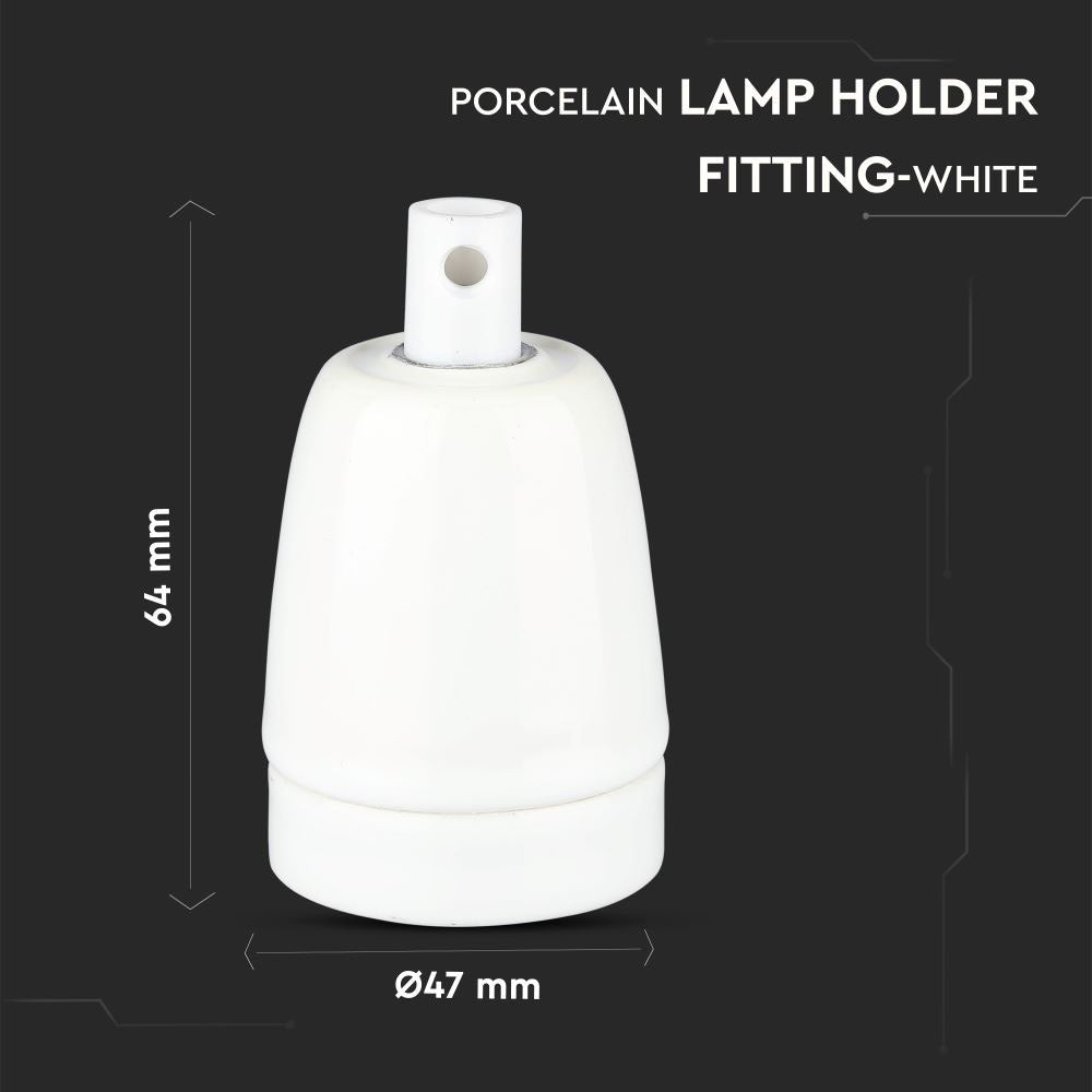 Oprawka porcelanowa / Trzonek:E27 / Biały