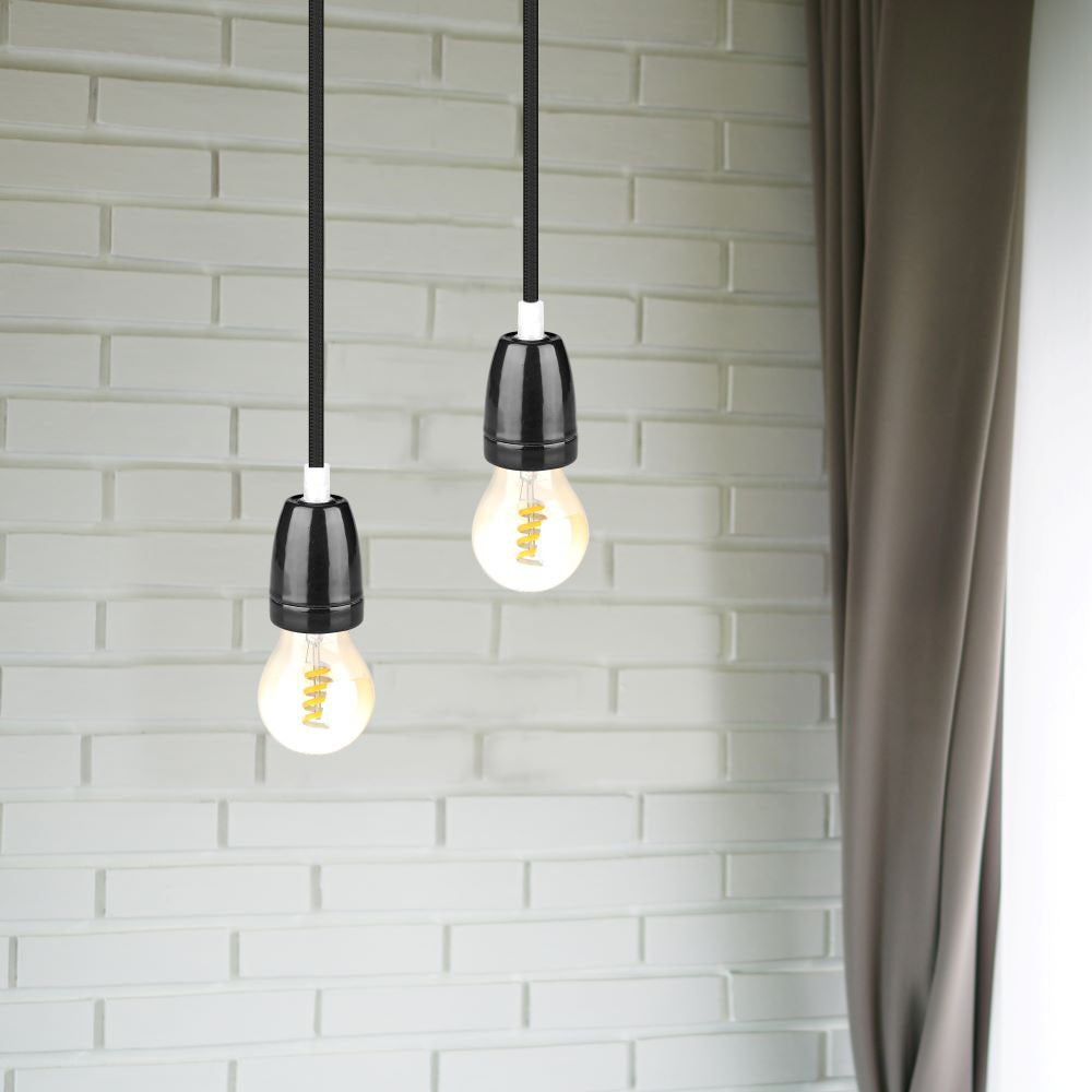 Oprawka porcelanowa / Trzonek:E27 / Czarny