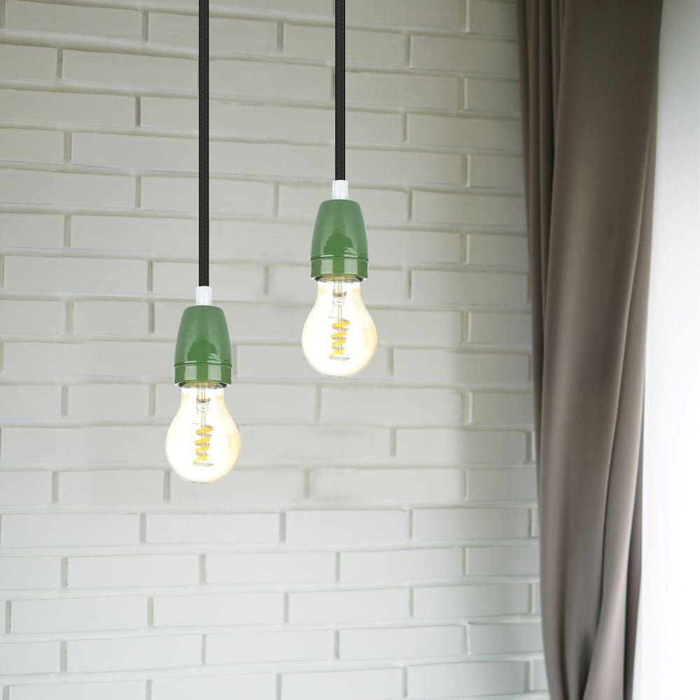 Oprawka porcelanowa / Trzonek:E27 / Zielony