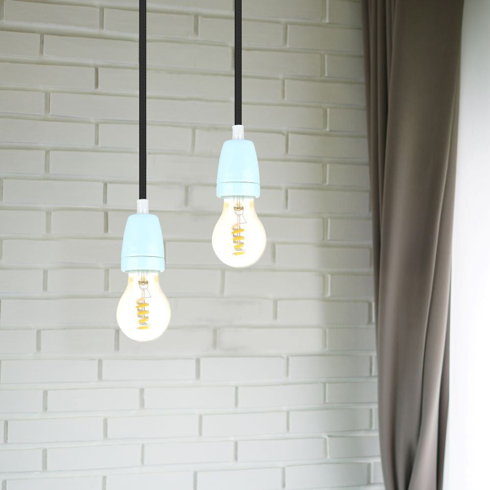 Oprawka porcelanowa / Trzonek:E27 / Niebieski