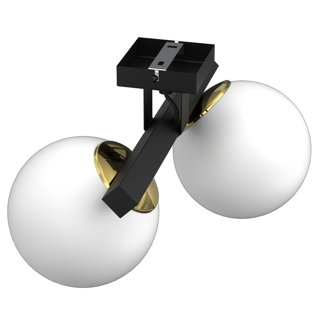plafon Idris black/gold 2xE27