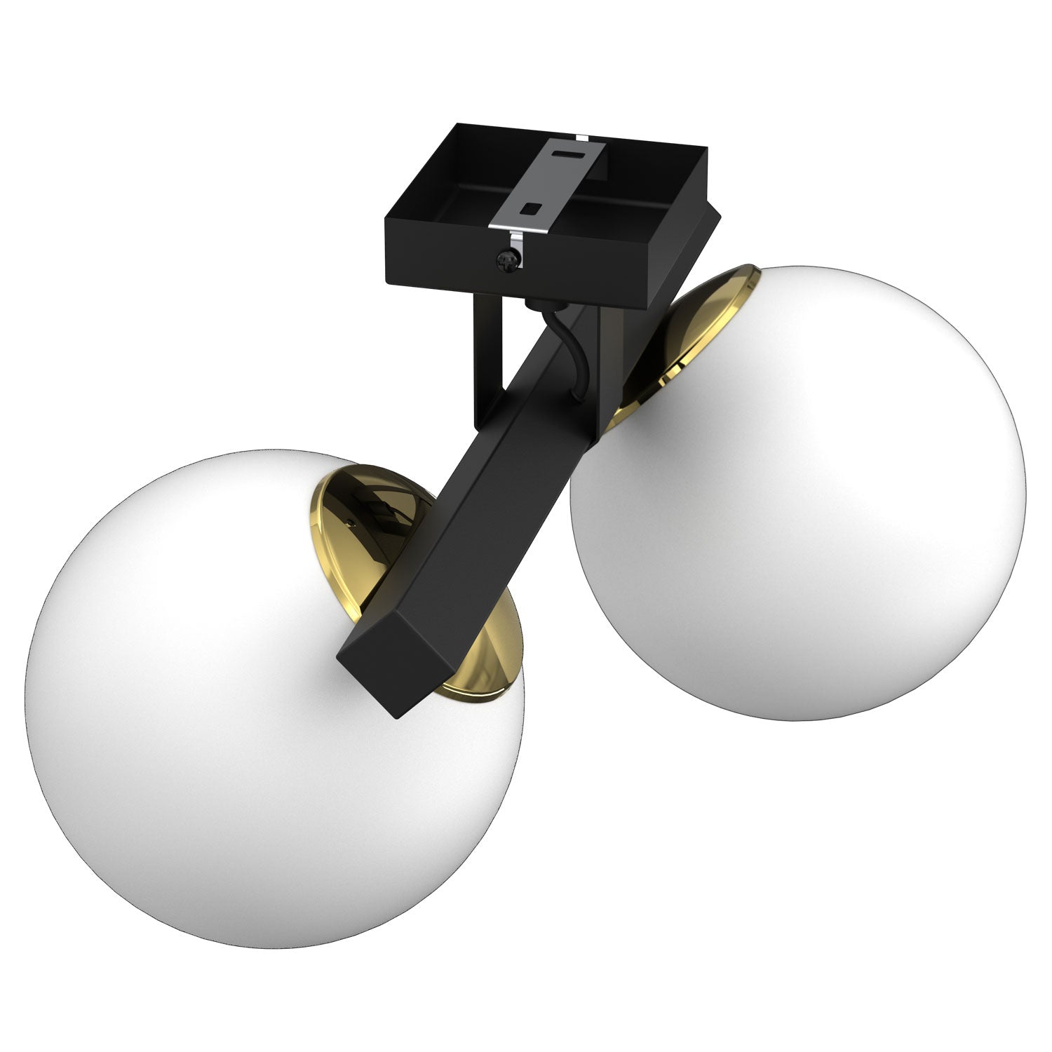 plafon Idris black/gold 2xE27