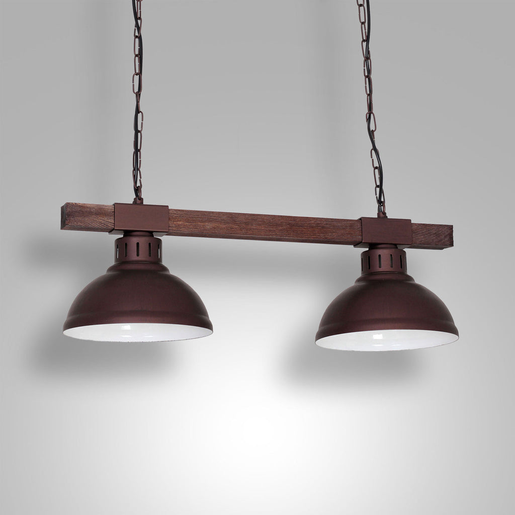 żyrandol Hakon dark wood 2xE27