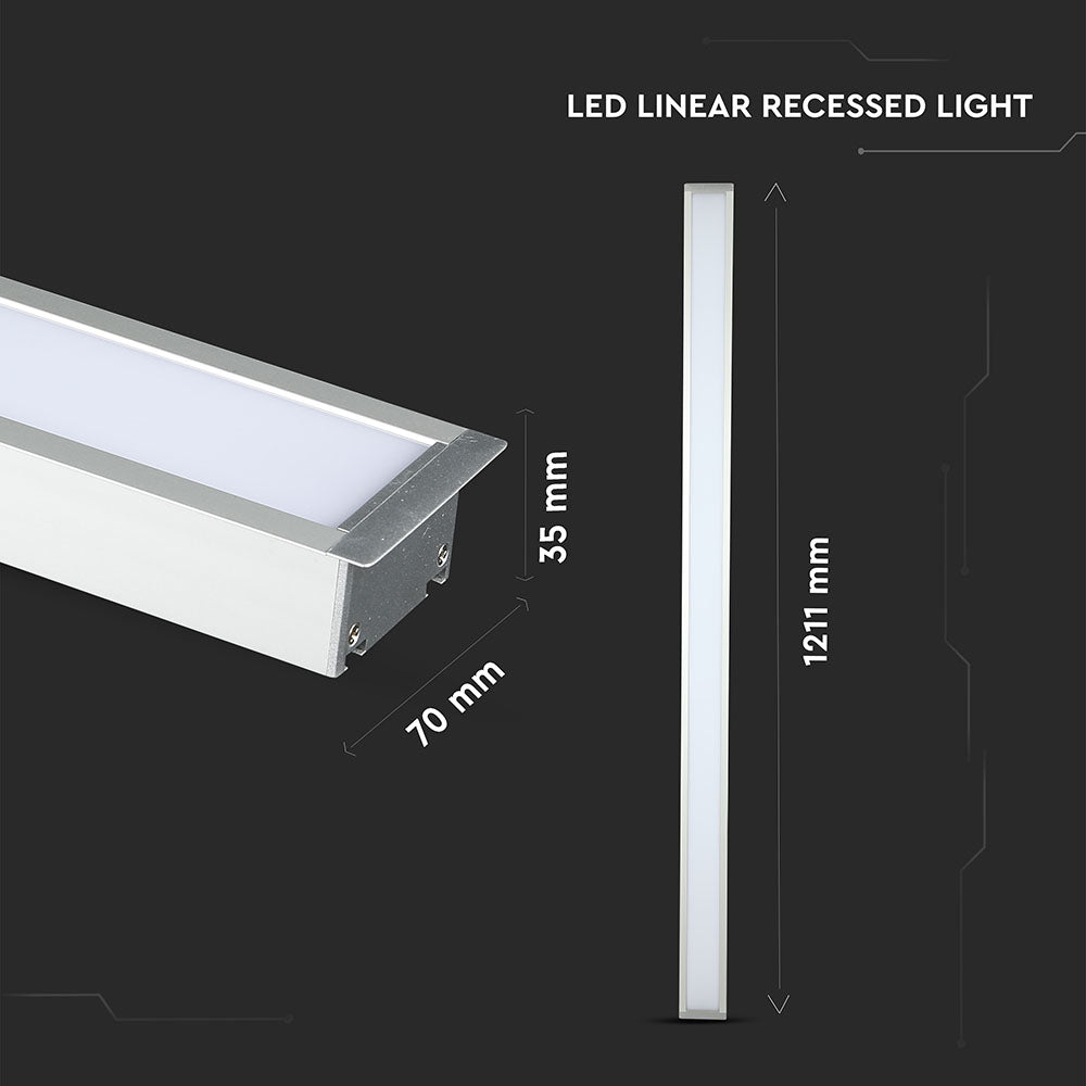 40W Oprawa Liniowa LED Podtynkowa / Chip SAMSUNG / Barwa:4000K / 5 Lat gwarancji / Obudowa: Srebrna