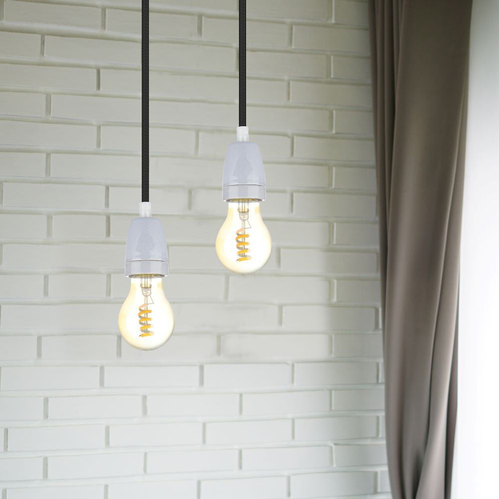 Oprawka porcelanowa / Trzonek:E27 / Szary