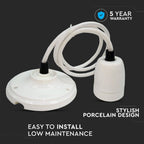 Lampa wisząca / Oprawka: Porcelanowa / Trzonek:E27 / Biały