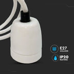 Lampa wisząca / Oprawka: Porcelanowa / Trzonek:E27 / Biały