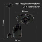 Lampa wisząca / Oprawka: Porcelanowa / Trzonek:E27 / Czarny