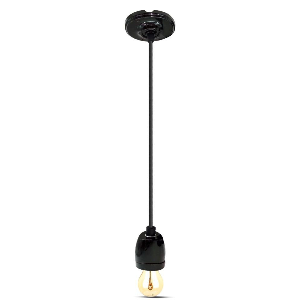 Lampa wisząca / Oprawka: Porcelanowa / Trzonek:E27 / Czarny