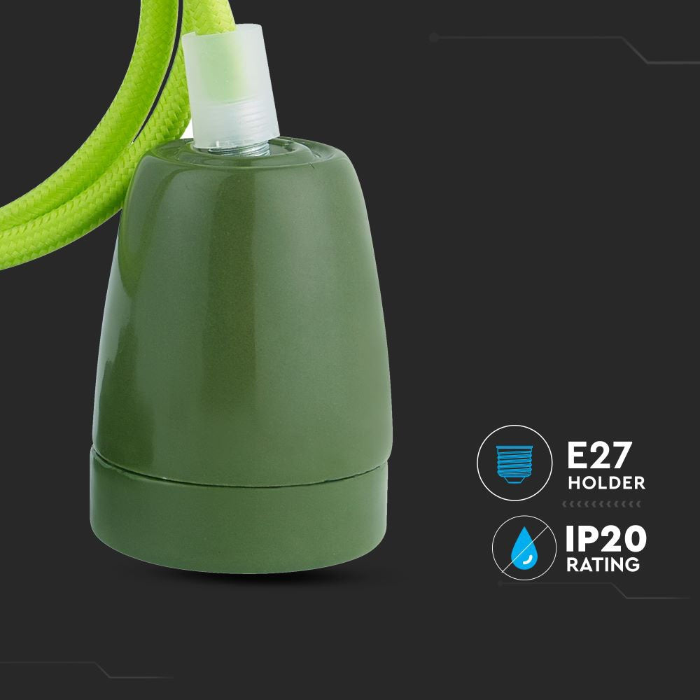 Lampa wisząca / Oprawka: Porcelanowa / Trzonek:E27 / Zielony
