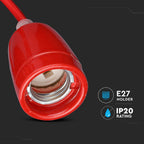 Lampa wisząca / Oprawka: Porcelanowa / Trzonek:E27 / Czerwony