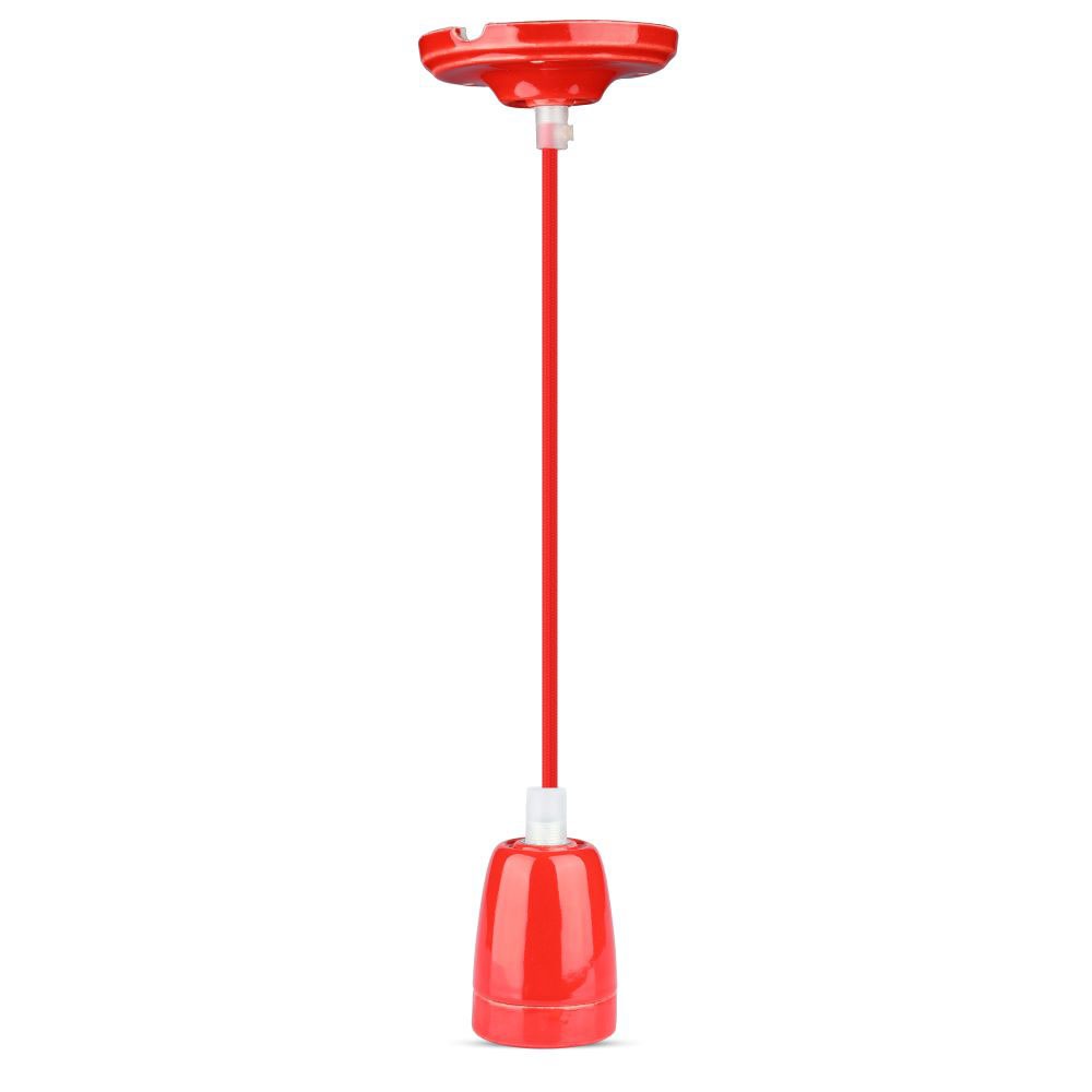Lampa wisząca / Oprawka: Porcelanowa / Trzonek:E27 / Czerwony