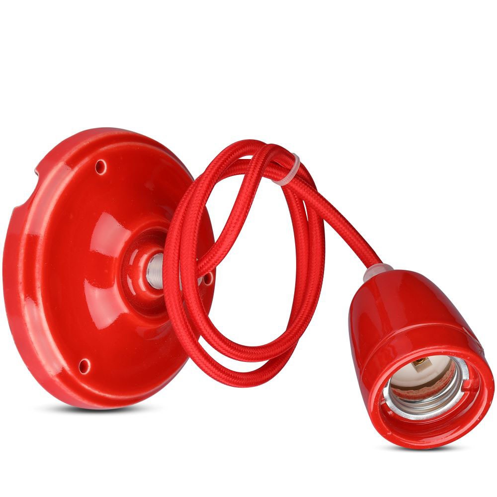 Lampa wisząca / Oprawka: Porcelanowa / Trzonek:E27 / Czerwony