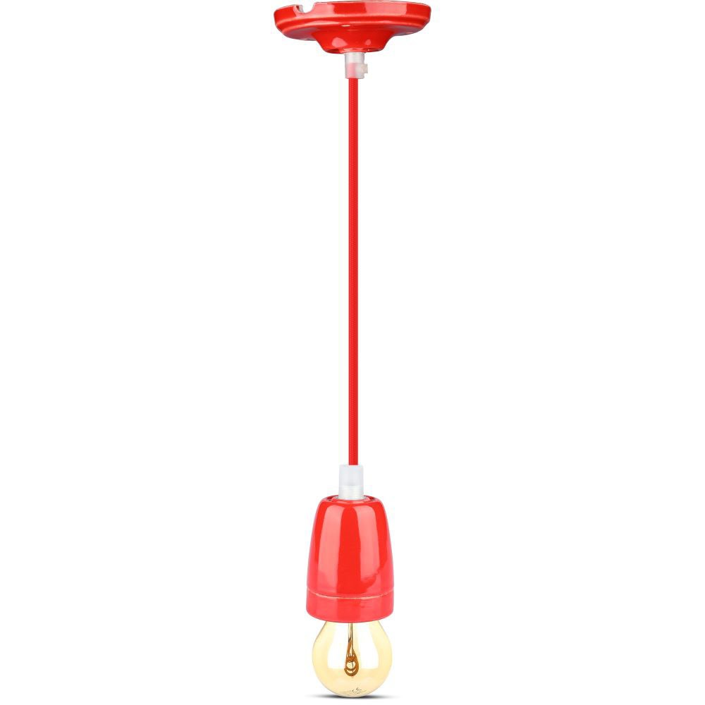 Lampa wisząca / Oprawka: Porcelanowa / Trzonek:E27 / Czerwony