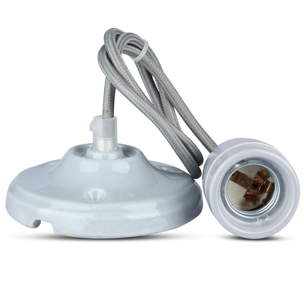 Lampa wisząca / Oprawka: Porcelanowa / Trzonek:E27 / Szary