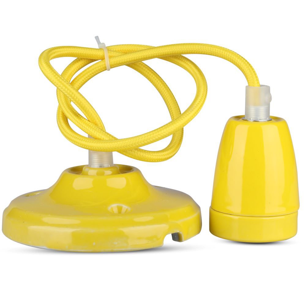 Lampa wisząca / Oprawka: Porcelanowa / Trzonek:E27 / Żółty