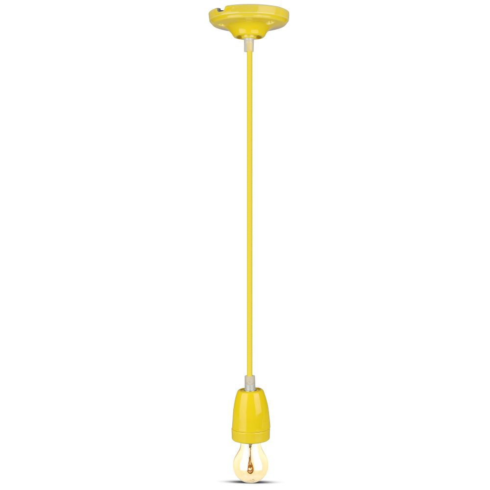 Lampa wisząca / Oprawka: Porcelanowa / Trzonek:E27 / Żółty