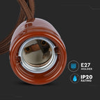 Lampa wisząca / Oprawka: Porcelanowa / Trzonek:E27 / Brązowy