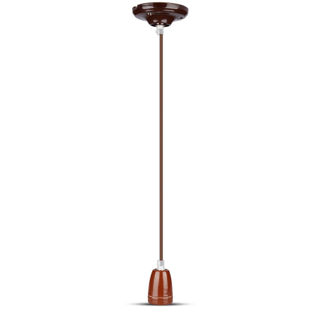 Lampa wisząca / Oprawka: Porcelanowa / Trzonek:E27 / Brązowy
