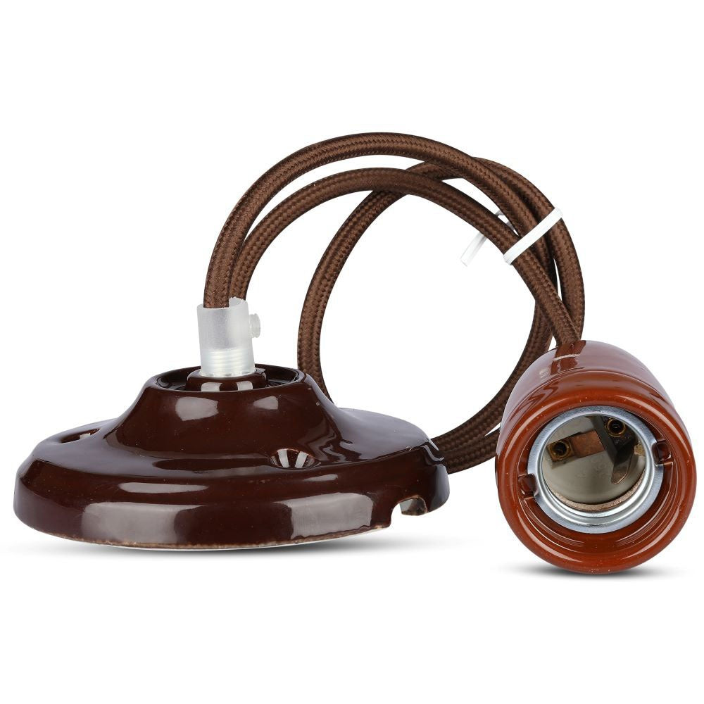 Lampa wisząca / Oprawka: Porcelanowa / Trzonek:E27 / Brązowy