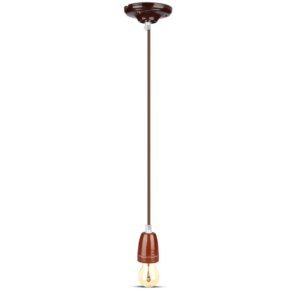 Lampa wisząca / Oprawka: Porcelanowa / Trzonek:E27 / Brązowy