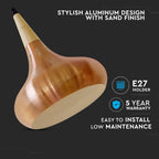 Lampa wisząca / Klosz: Drewno / Brązowy