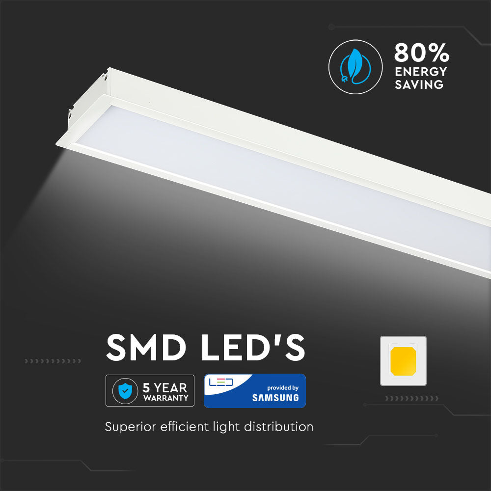 40W Oprawa Liniowa LED Podtynkowa / Chip SAMSUNG / Barwa:4000K / 5 Lat gwarancji / Obudowa: Biała