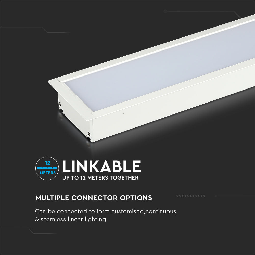 40W Oprawa Liniowa LED Podtynkowa / Chip SAMSUNG / Barwa:4000K / 5 Lat gwarancji / Obudowa: Biała
