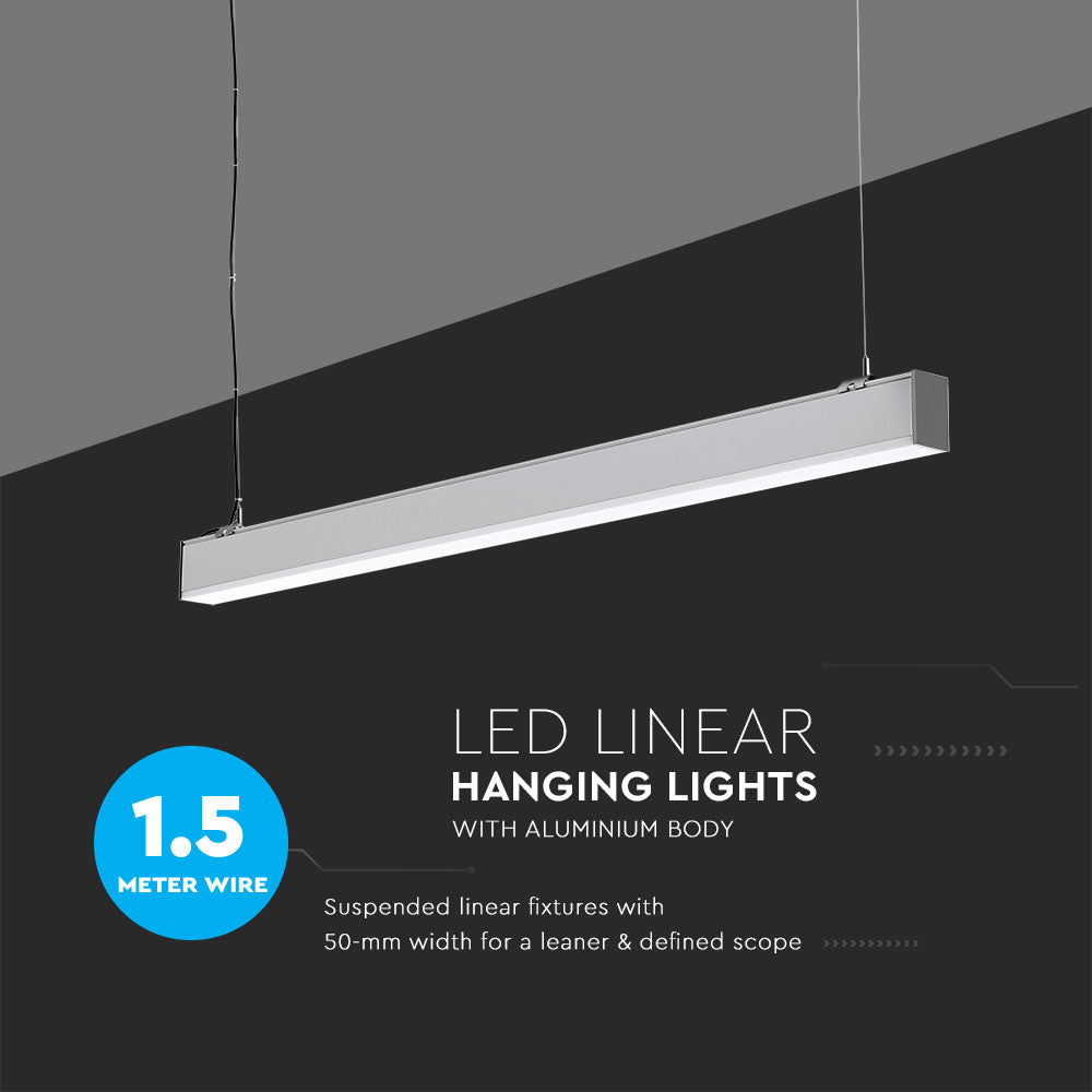 40W Lampa Liniowa LED / Chip SAMSUNG / Barwa:4000K / Obudowa: Srebrna