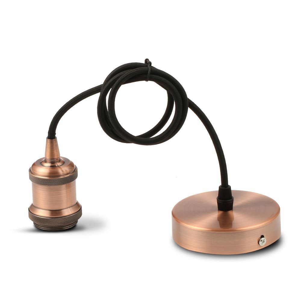 Oprawa na żarówkę / Retro / Trzonek:E27 / Miedź