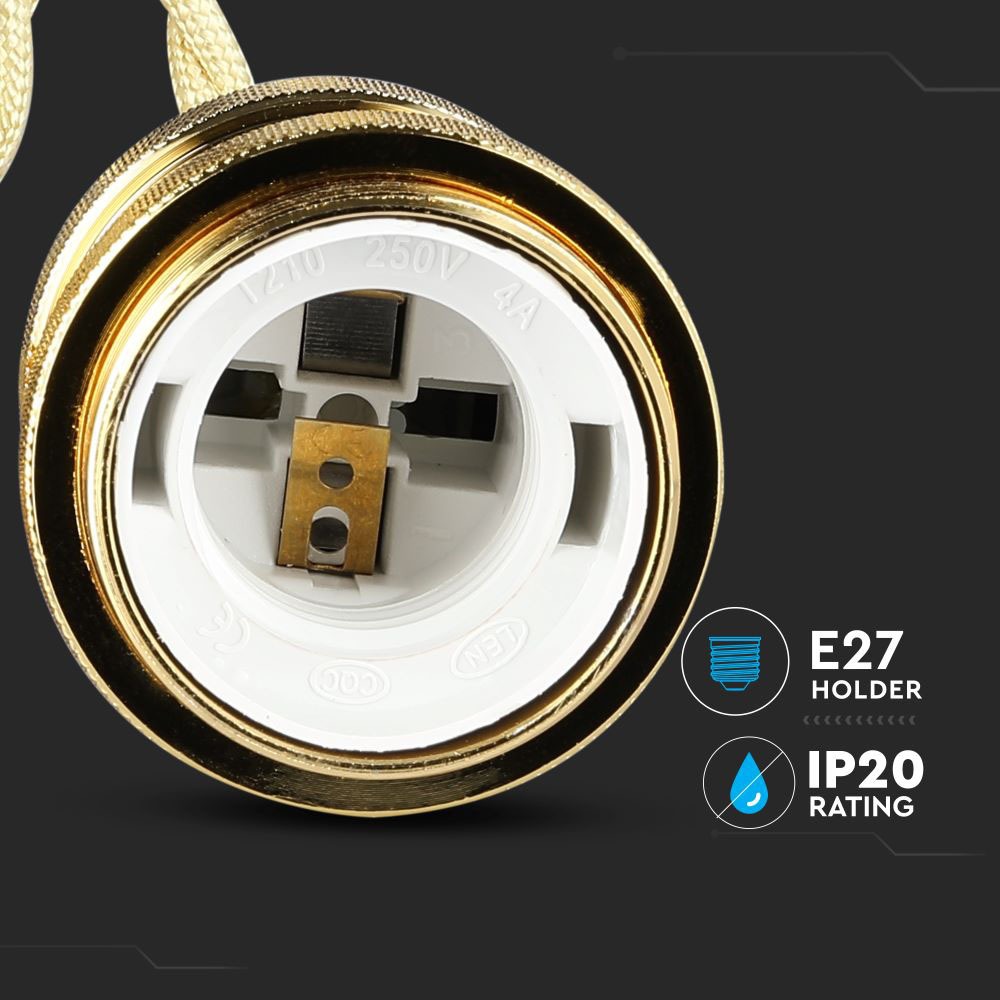 Oprawa na żarówkę / Retro / Trzonek:E27 / Złoty