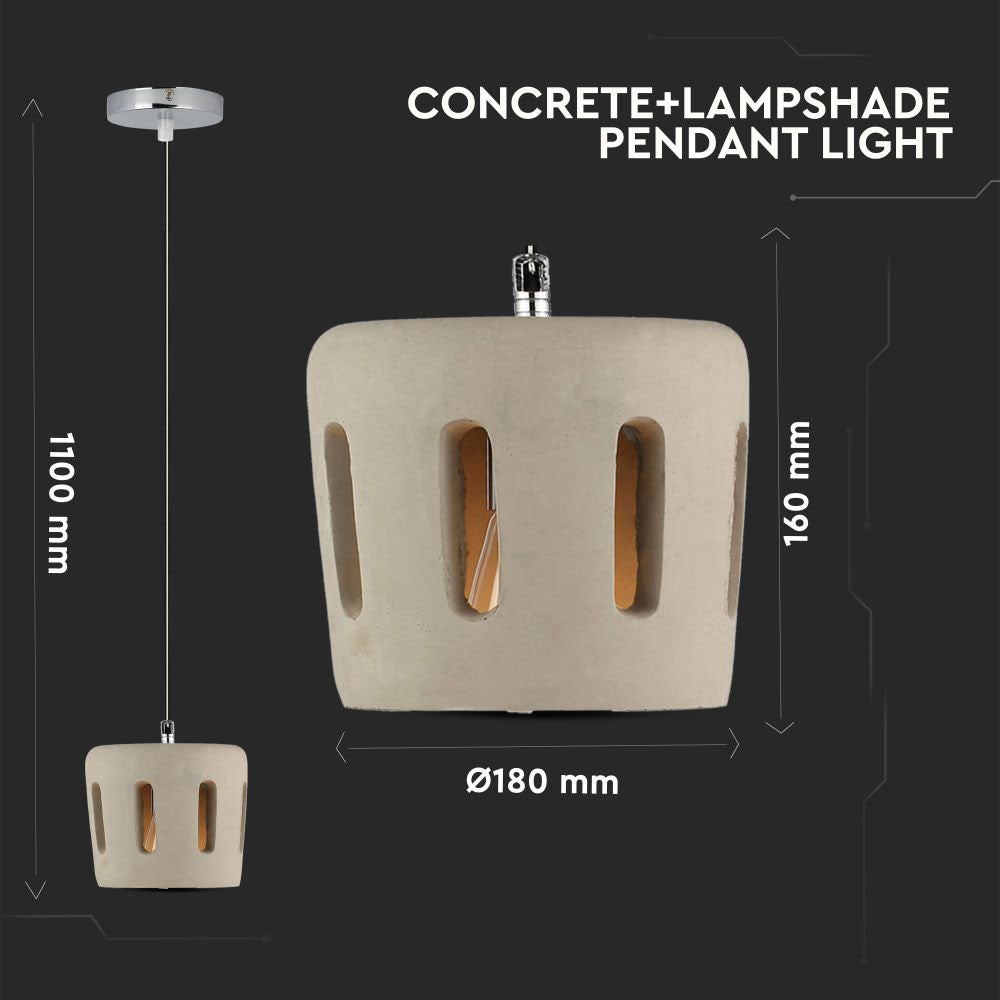 Lampa Wisząca / Beton / Średnica: 200