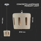 Lampa Wisząca / Beton / Średnica: 200