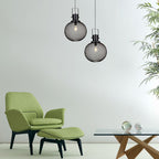 Lampa Wisząca / Kula / Klosz: Siatka / Czarny / Średnica: 300