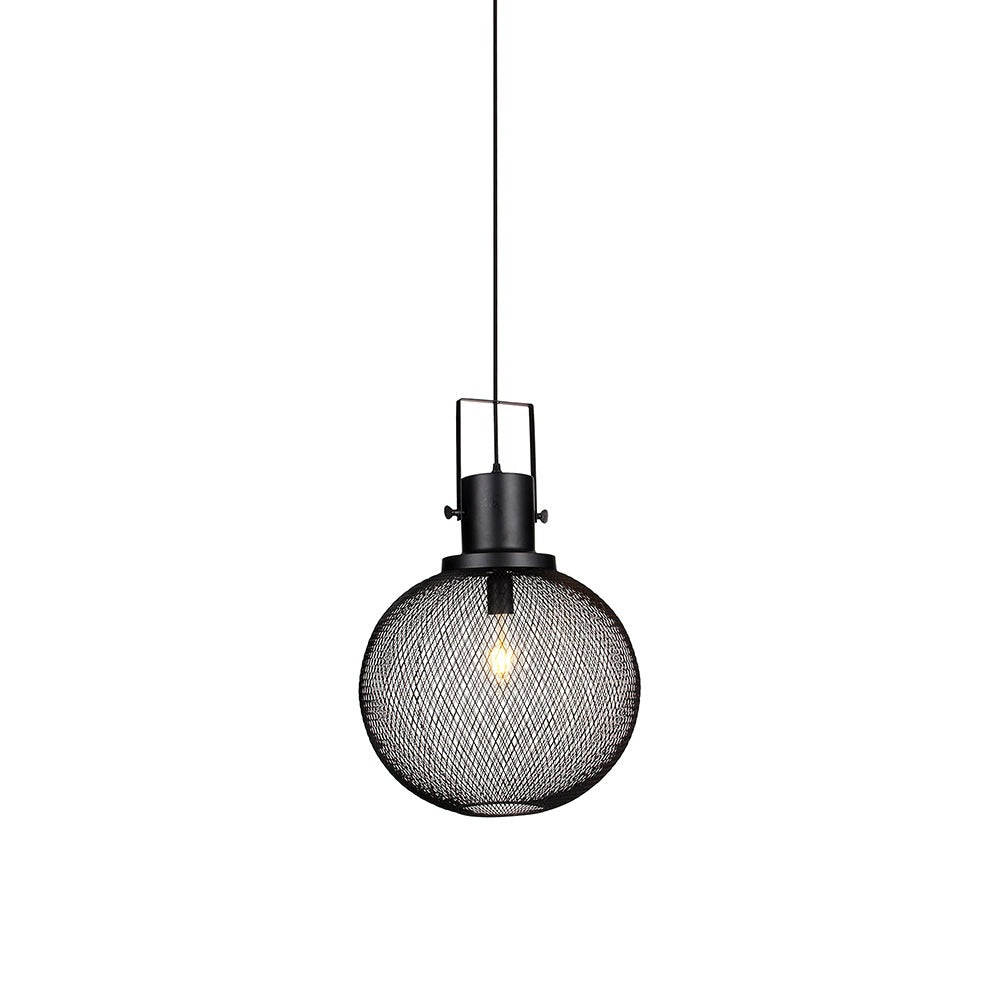 Lampa Wisząca / Kula / Klosz: Siatka / Czarny / Średnica: 300