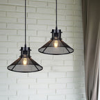 Lampa Wisząca / Klosz: Siatka / Czarny / Średnica: 250