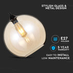 Lampa Wisząca / Klosz: Bursztynowy / Średnica: 300
